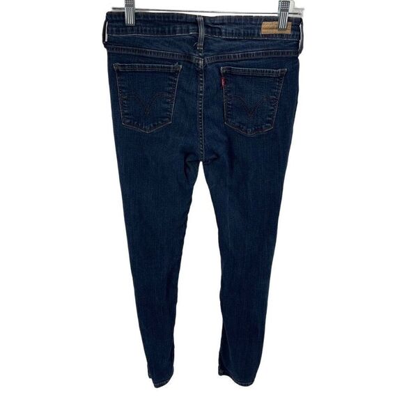 Levi's Womens Tapered Leg Jeans The Original Stretch Mid Rise Dark Wash Blue 10 - Picture 2 of 11